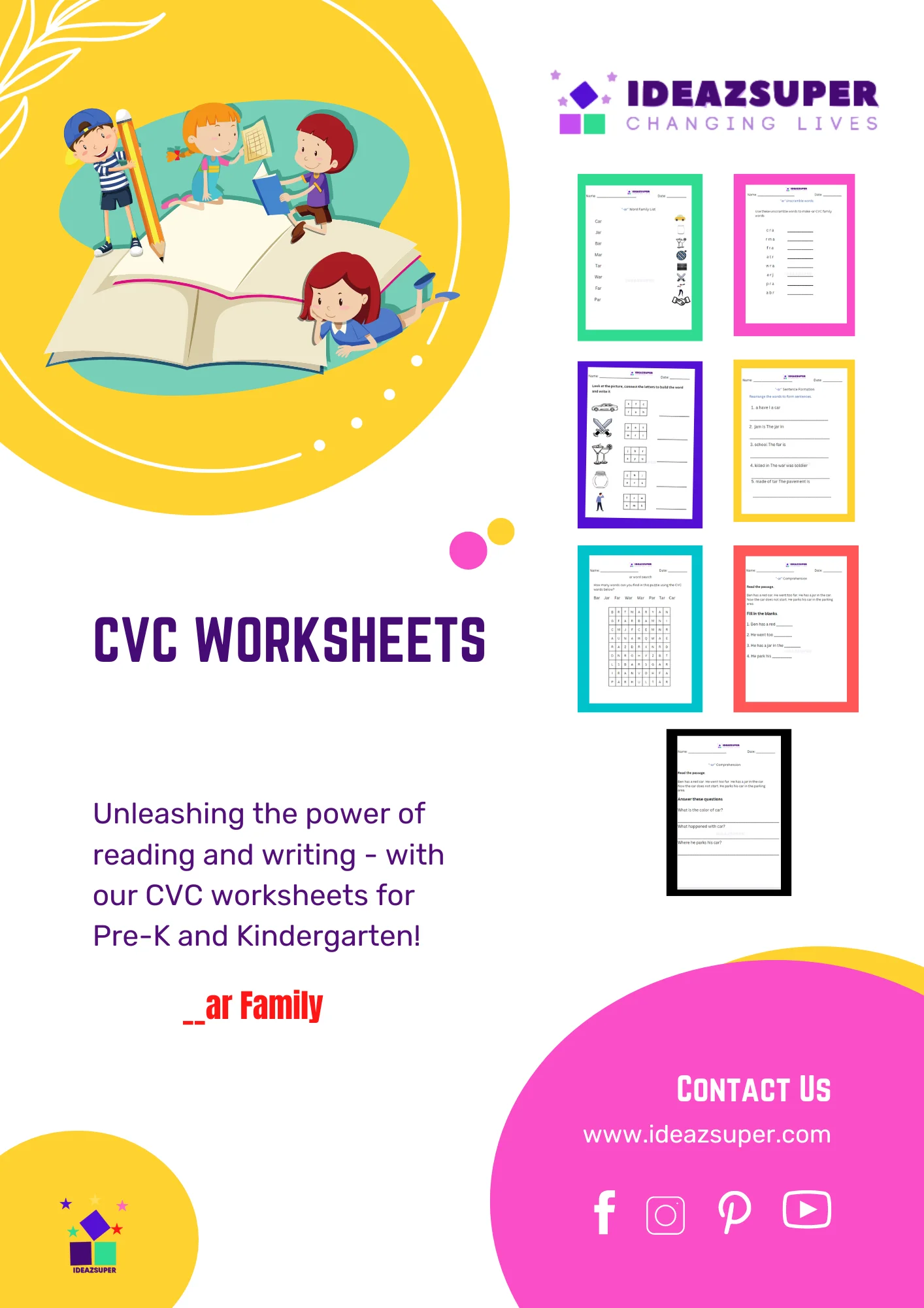 CVC “-ar” Word Family (With Writing) - IdeazSuper