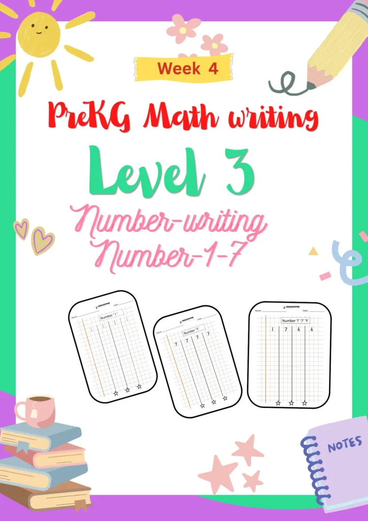 PreKG Level 3 Math writing