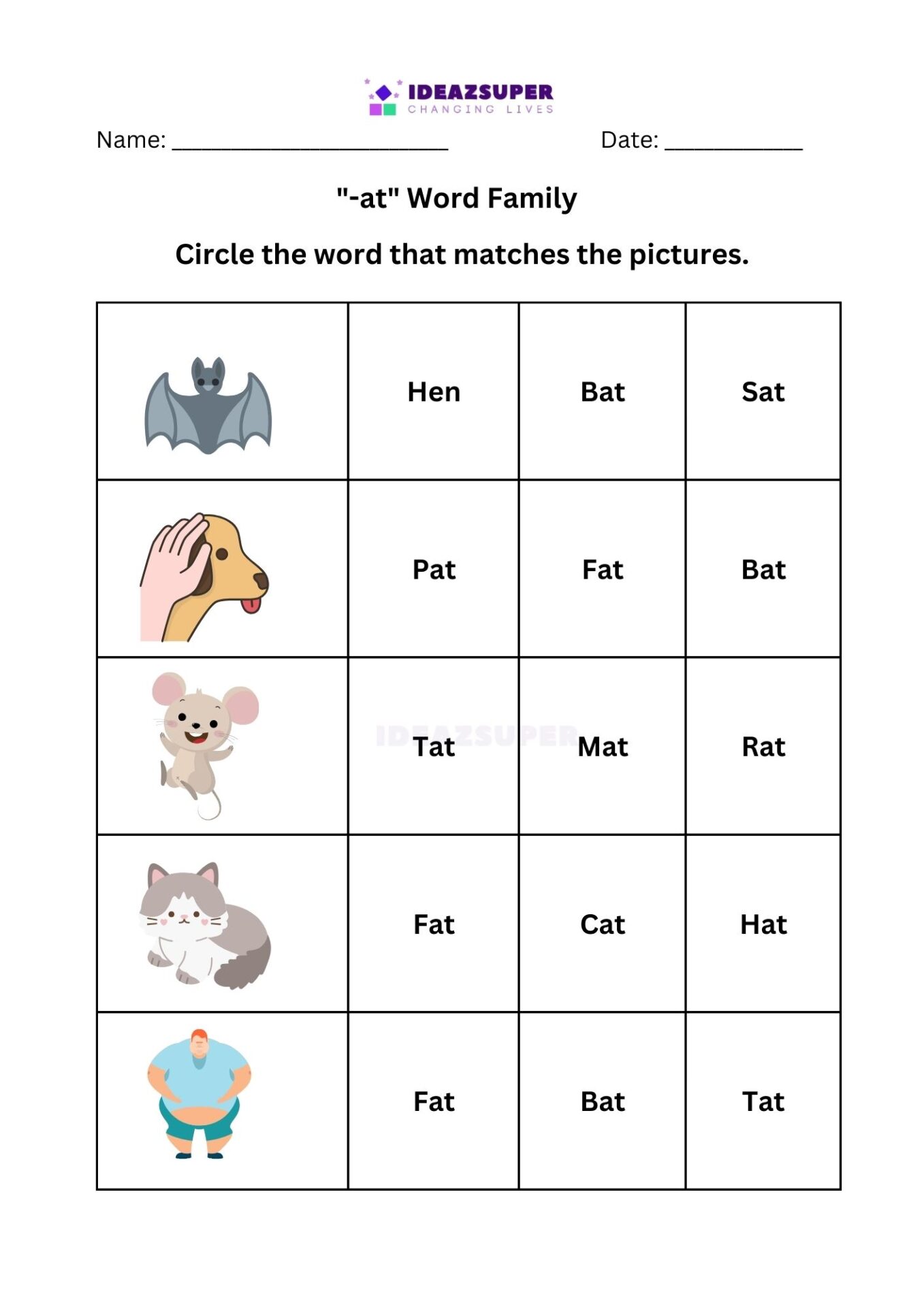 cvc at family worksheet (3)