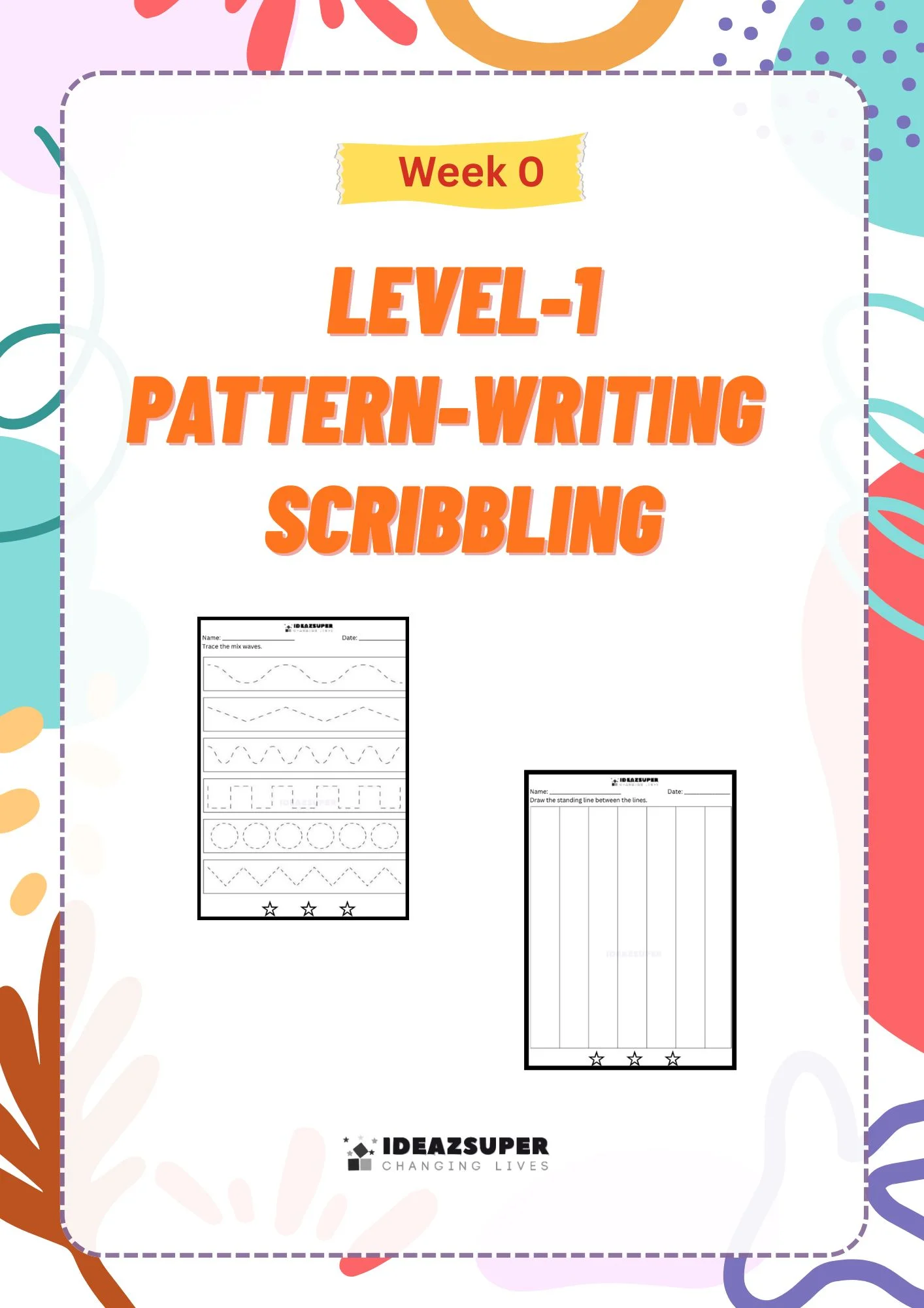 Math Pattern Writing Worksheets – Week 0 (Ages 2–4) - IdeazSuper