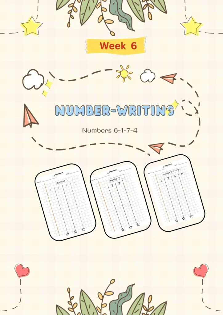 Numbers 1–10 worksheets for preschool