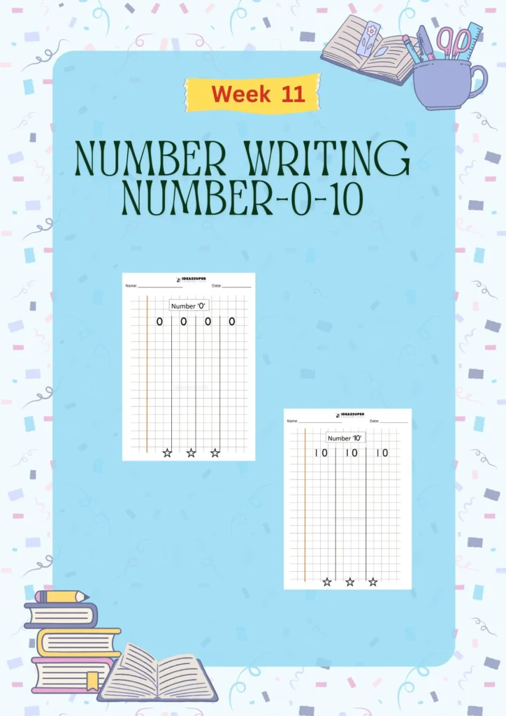 Numbers 1–10 worksheets for preschool