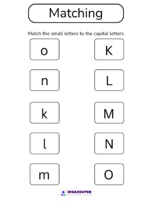 Matching Capital & Small Letters – Connect the Columns (Ages 3–5)