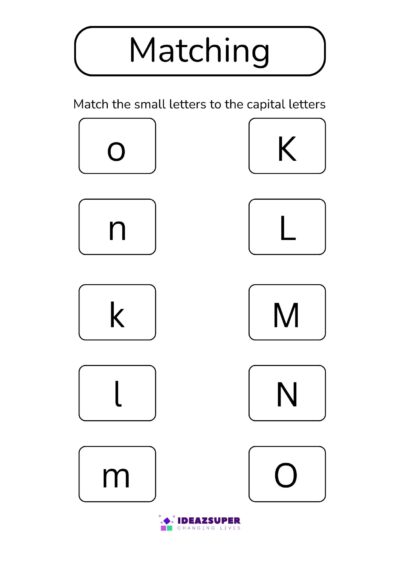 Matching Capital & Small Letters – Connect the Columns (Ages 3–5)