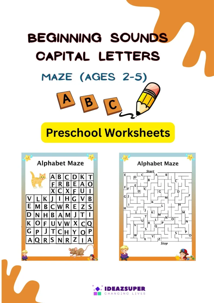 Alphabet Sequence Capital letters - Maze (Ages 2-5) (1)