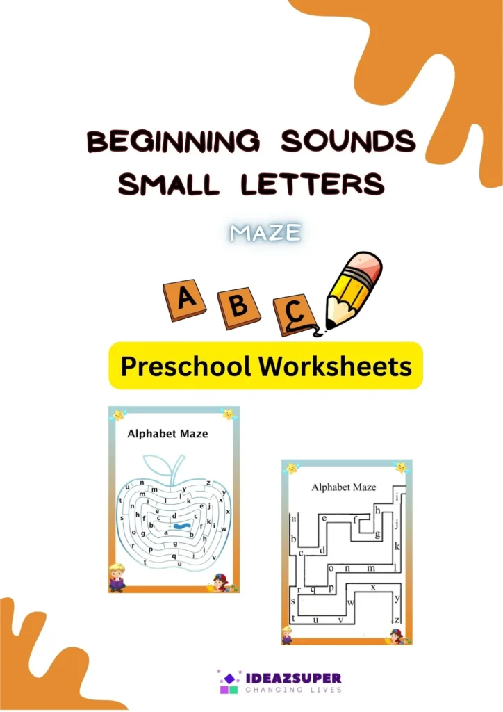 Alphabet Sequence – Small Letters Maze (Ages 2–5)