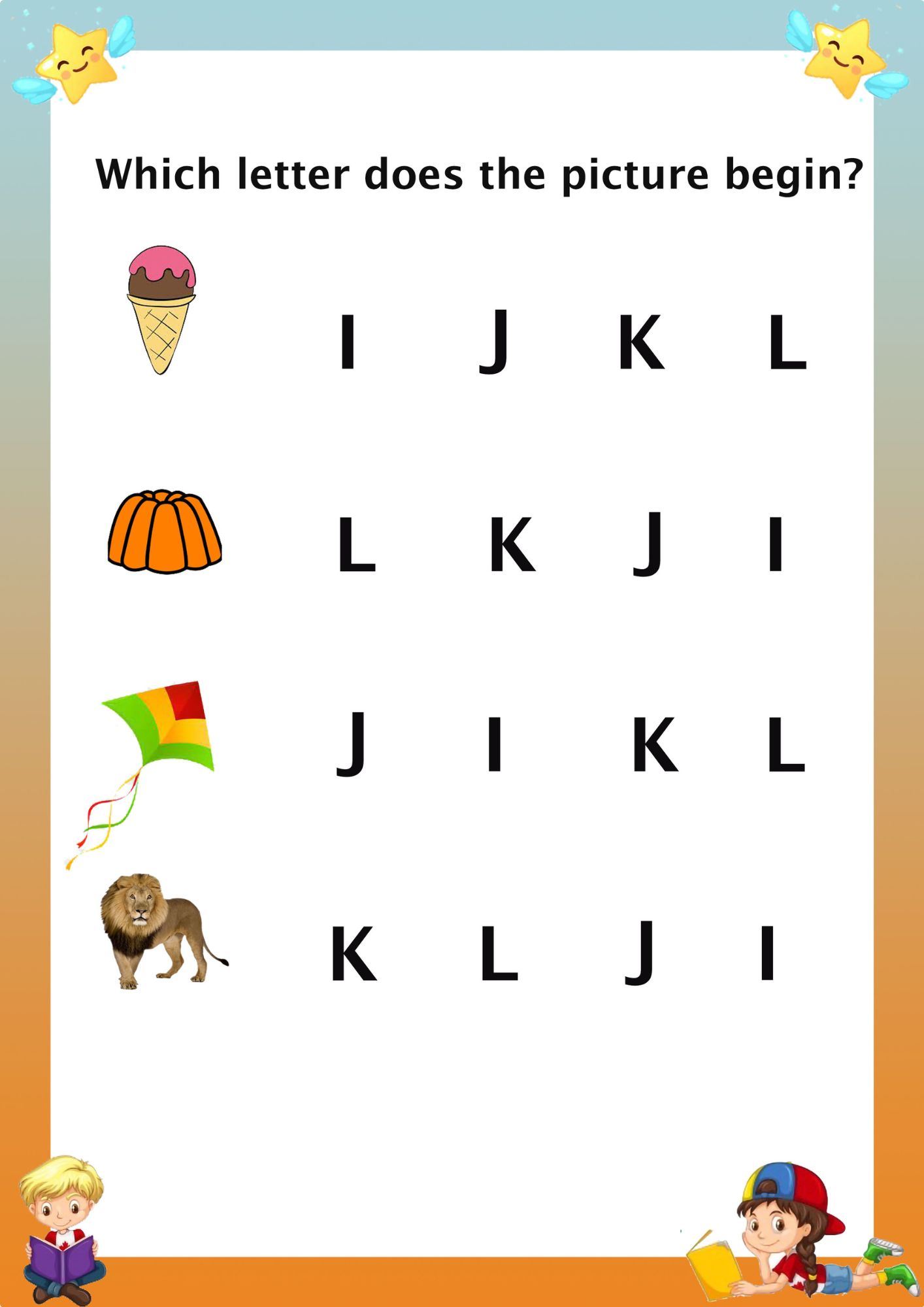 Beginning Sound Capital Letters – Circle a Letter for the Picture (Ages 3–5)