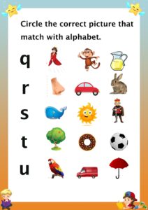 Beginning sound small letters picture worksheet