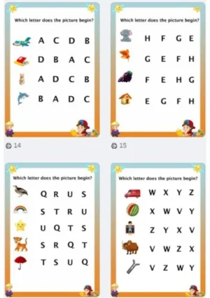 Beginning sound Capital letters – Circle a letter for the picture (Ages 2-5)