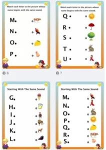 Beginning sound Capital letters - Match the letter with picture