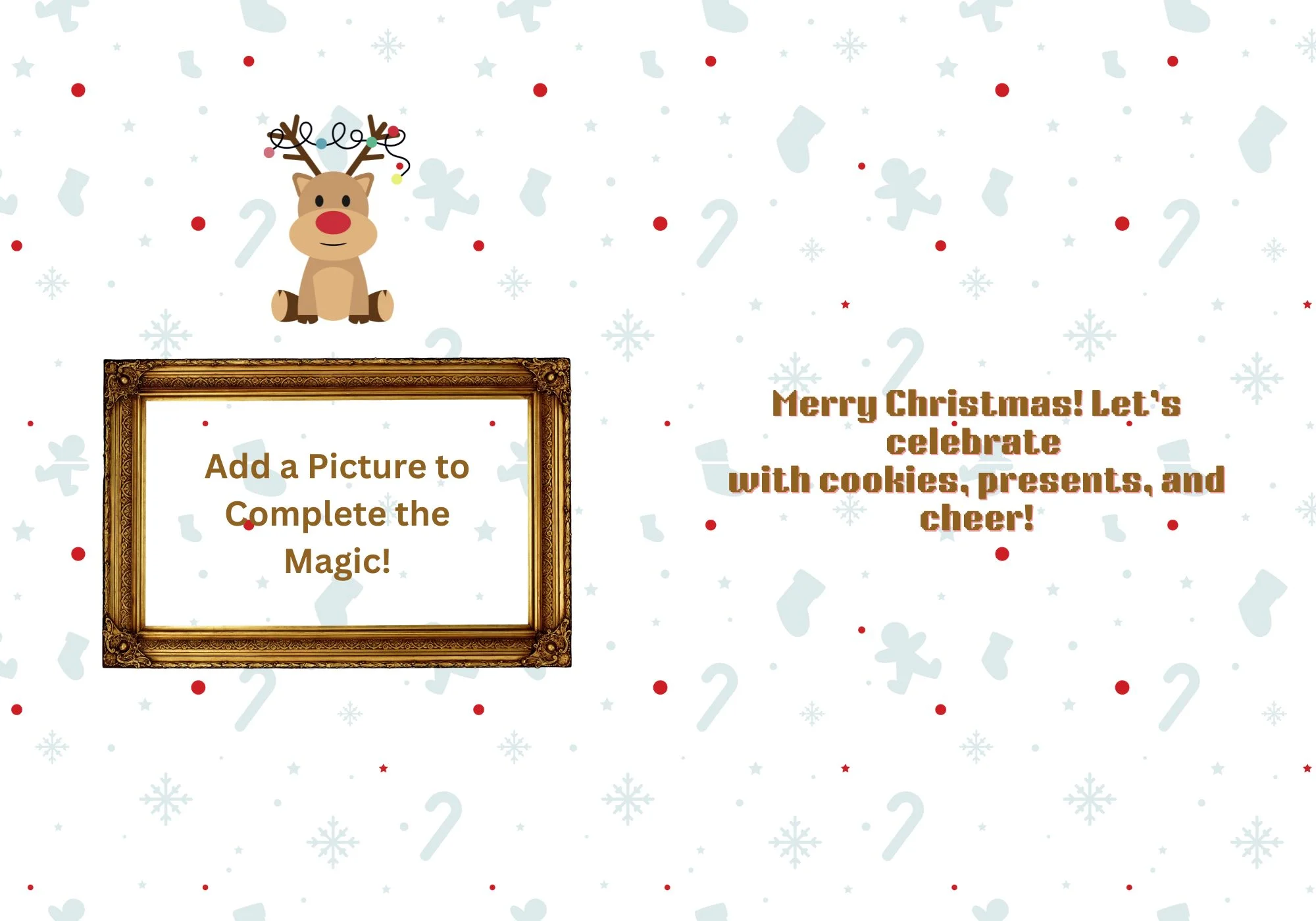 Christmas day card template printable for kids 