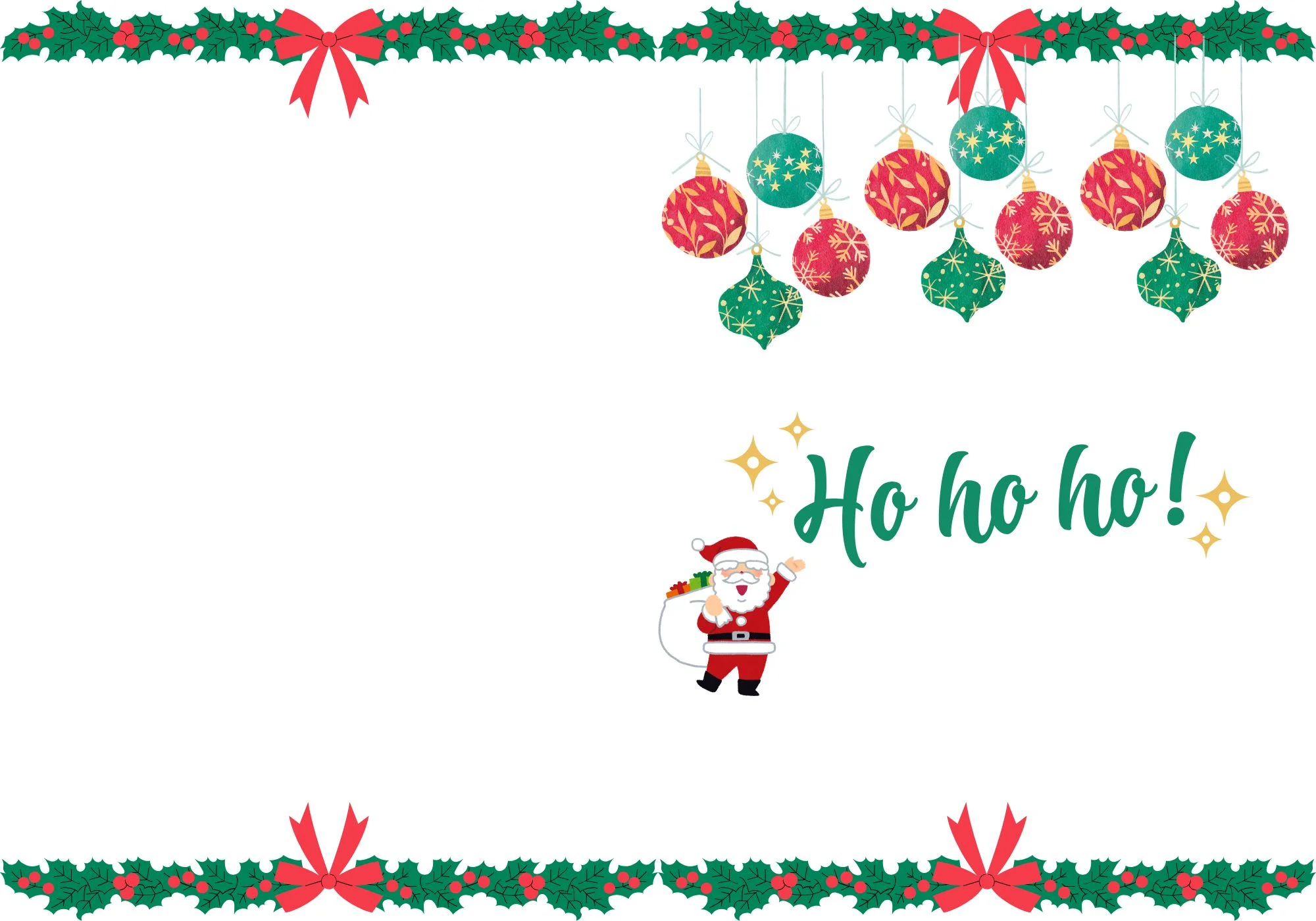 Christmas day card template printable for kids 