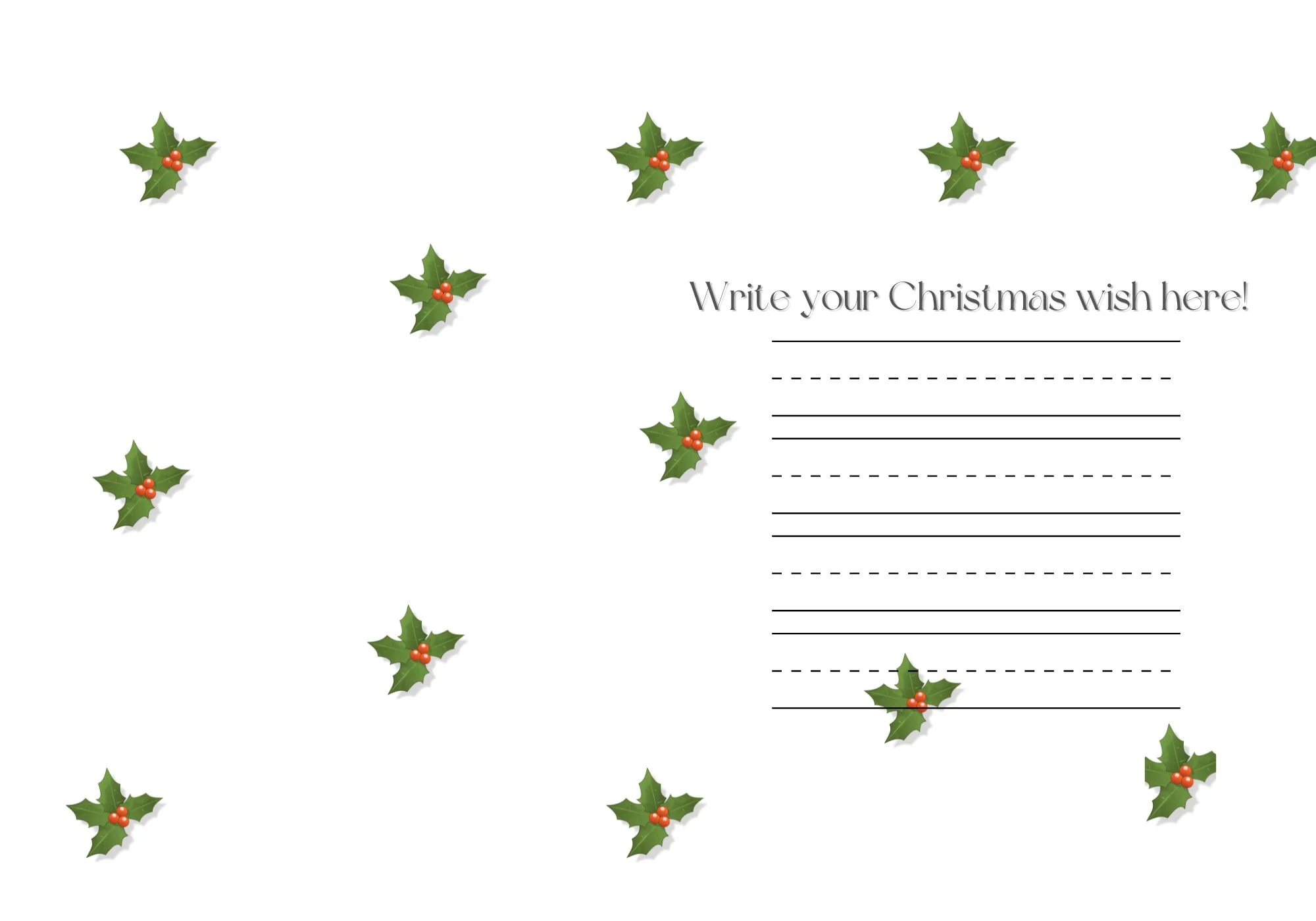 Christmas day card template printable for kids 