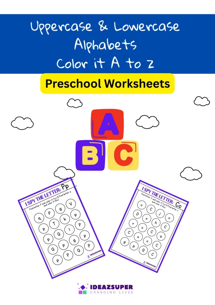 Alphabet Identification – Color the Letter (Ages 2–5)