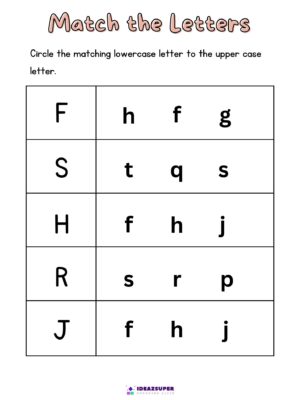 Matching Uppercase & Lowercase Letters – Circle the Correct Match (Ages 3–5)