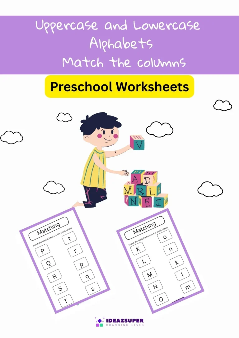 Connecting uppercase and lowercase letters - Match the columns