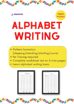 Pattern Writing English 4 lines Notebook (Ages 3-5)