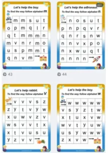 small letter find path preschool worksheet