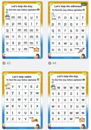 Alphabet identification Smalll letters (2-5 Years) – Find the Path