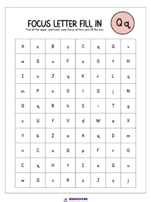 Alphabet Identification – Fill the Focus Letter (Ages 2–5)