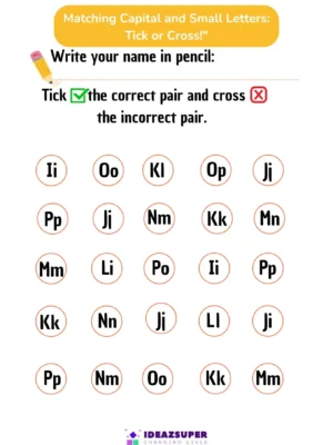Connecting Uppercase and Lowercase letters - Tick or cross - 3 to 5 years old