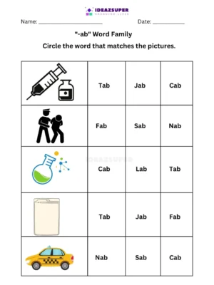 CVC ab words family (10)