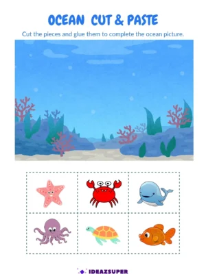 World Ocean Day ideazsuper preschool worksheet