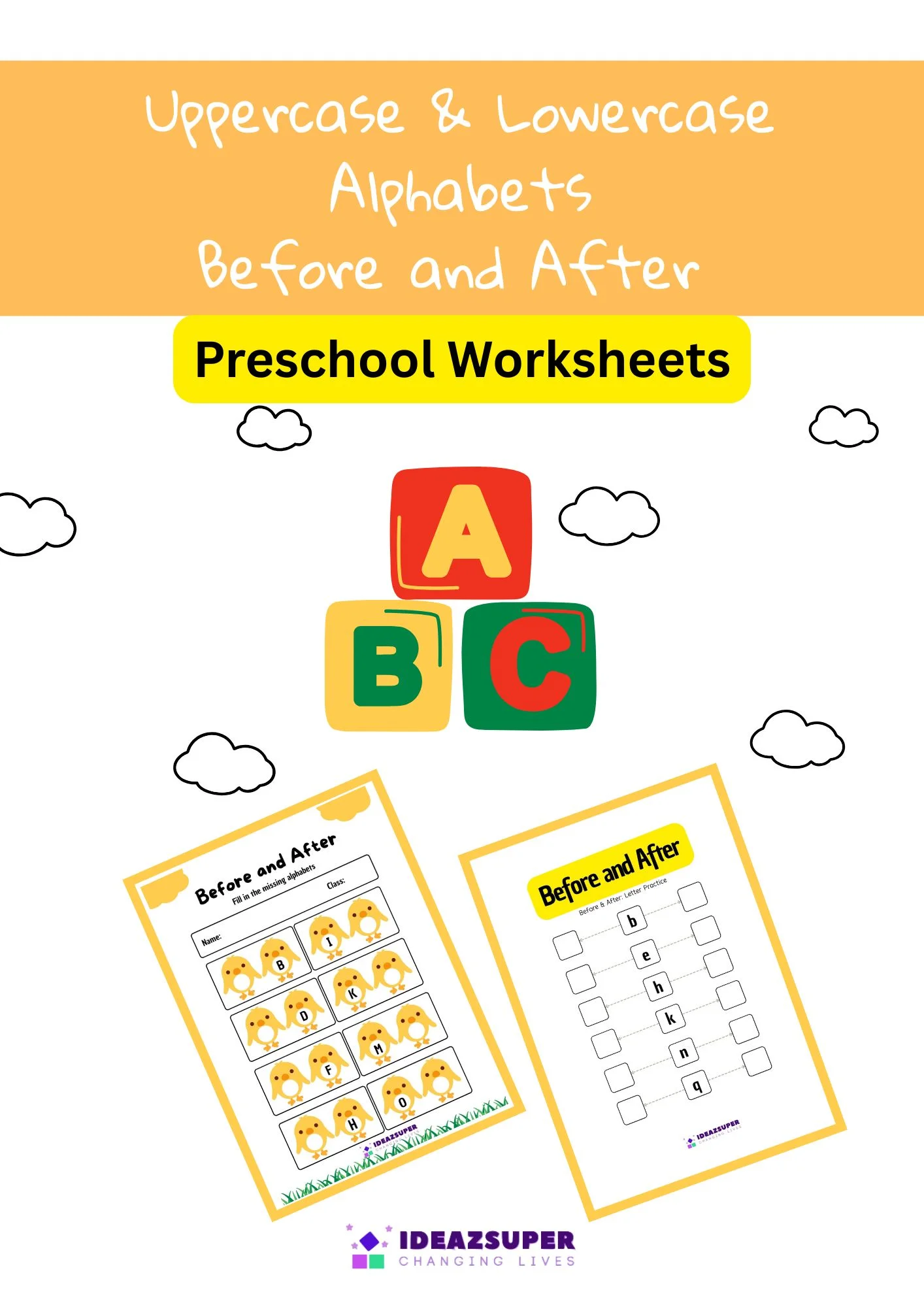 English Alphabet Sequence – Before and After (Ages 3–6) - IdeazSuper
