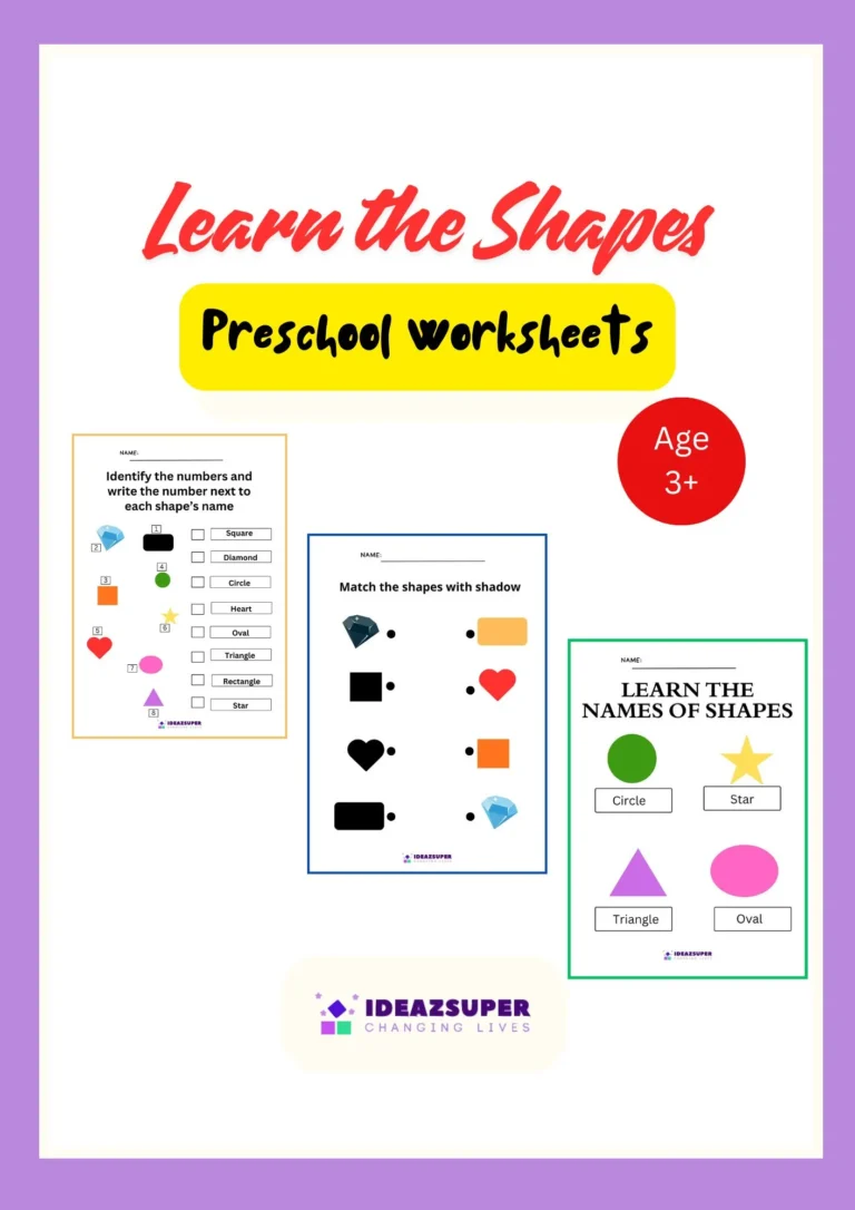 Shape Recognition Worksheets for Preschool (English)