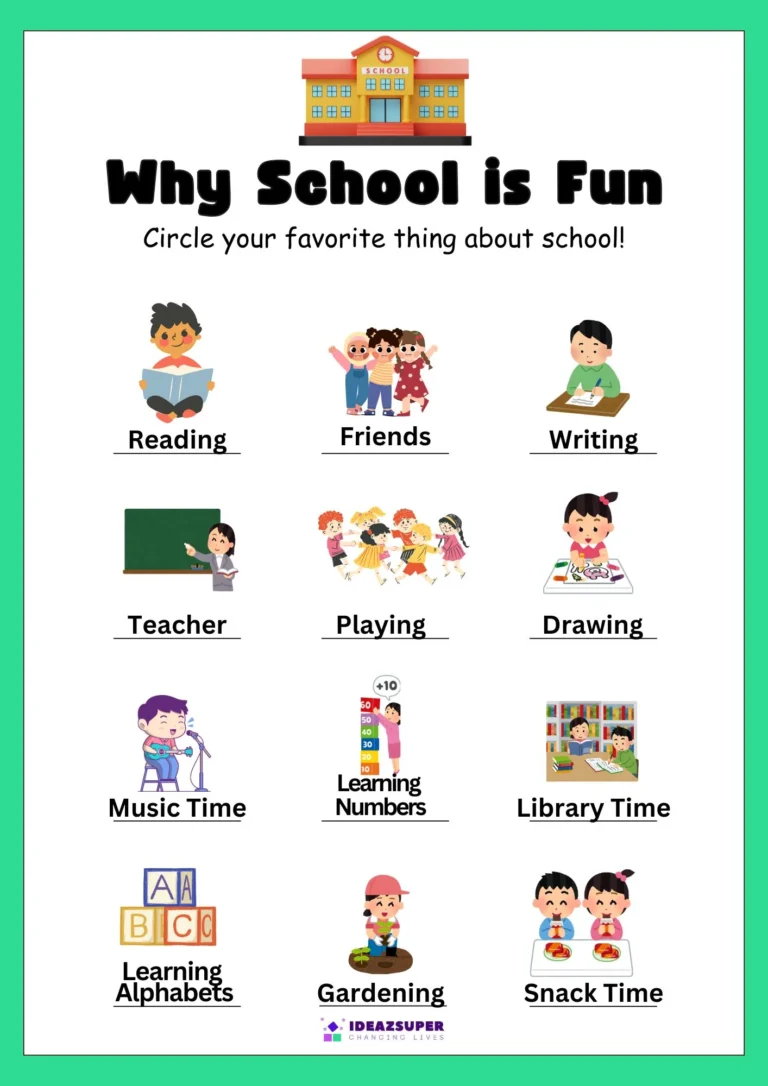 International Day of Education worksheet: why school is fun
