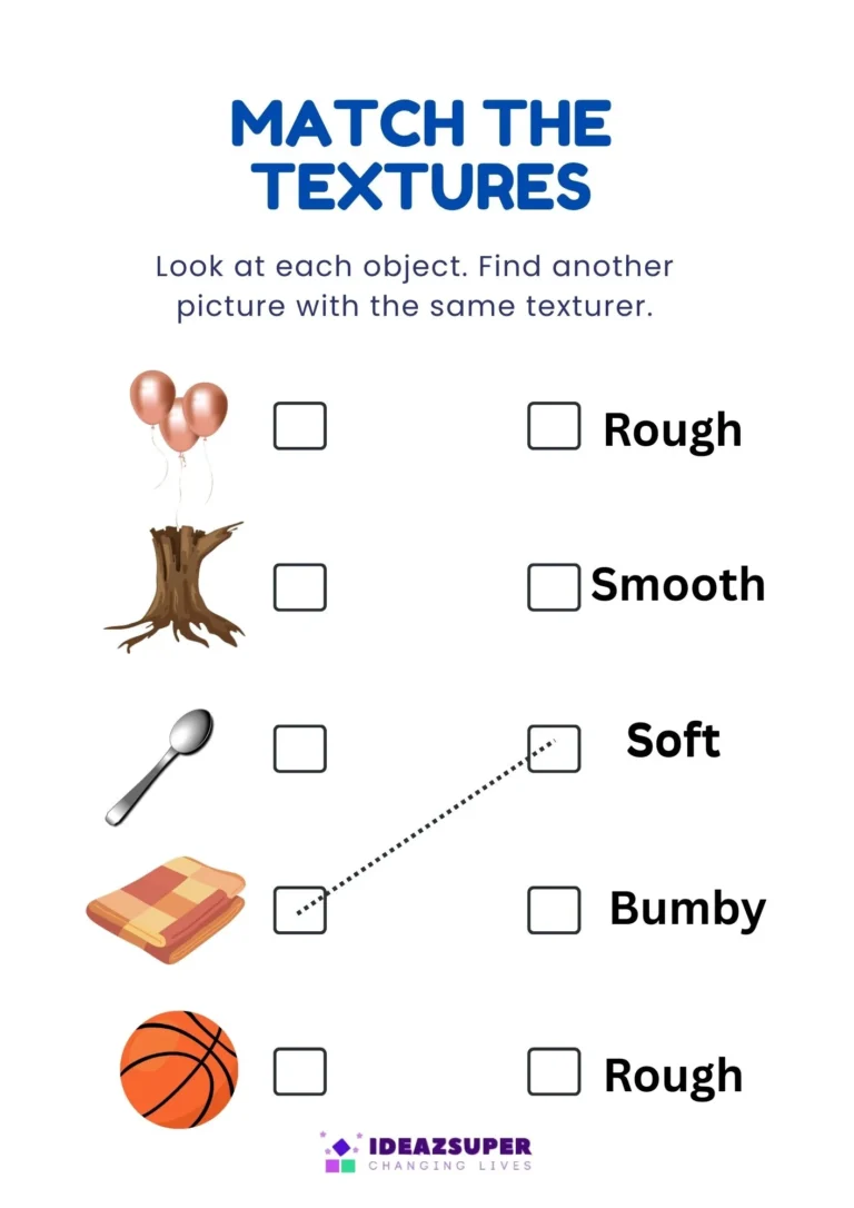 World Braille Day worksheet: match the textures