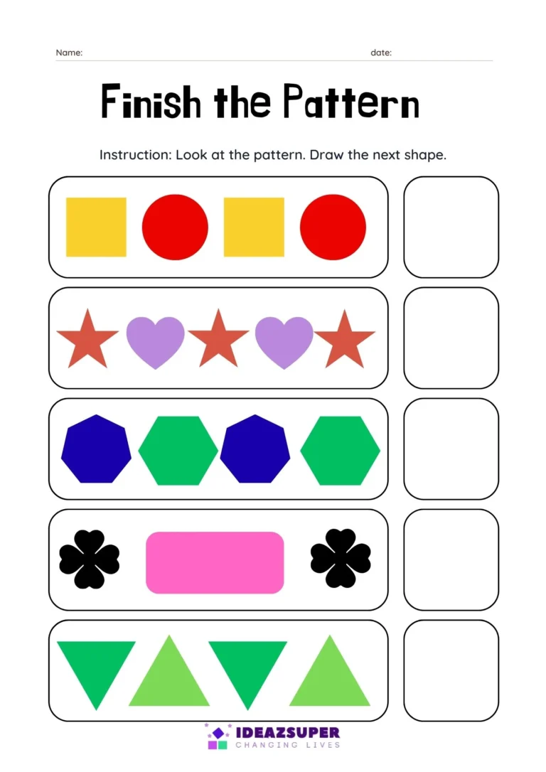 World Logic Day worksheet: finish the pattern