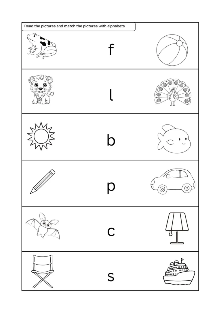 English Assessment Test 1 for Age 4+ (Free PDF) sample page 1