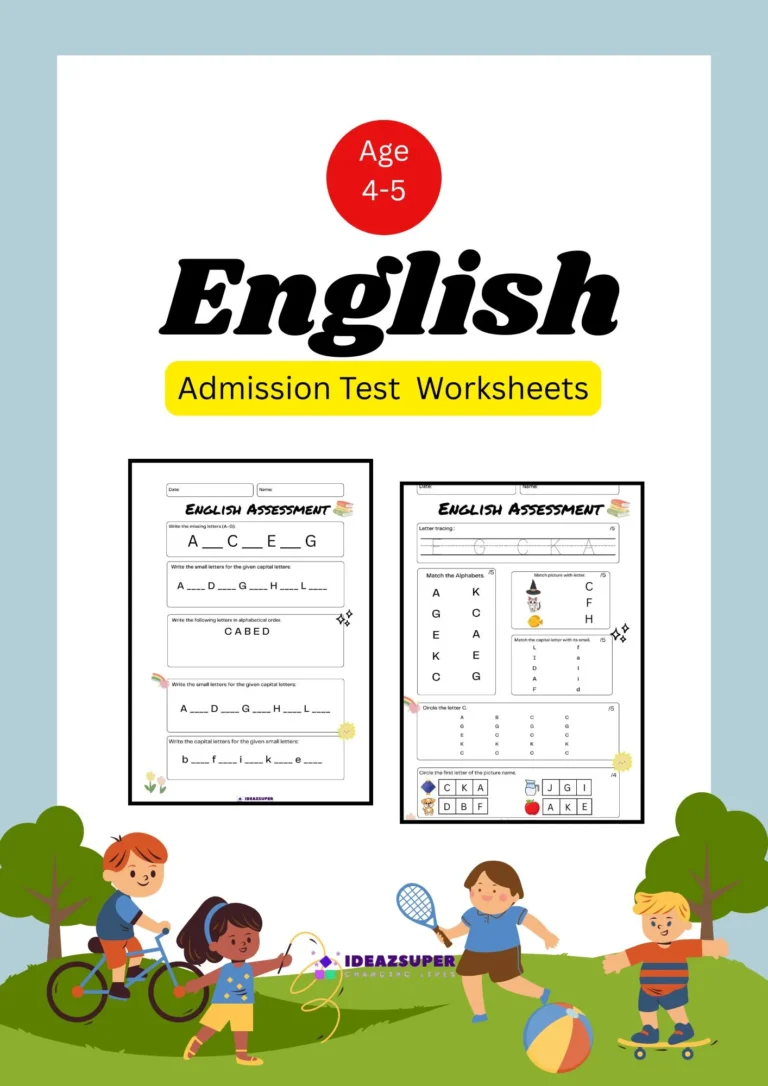 Admission Test Worksheets