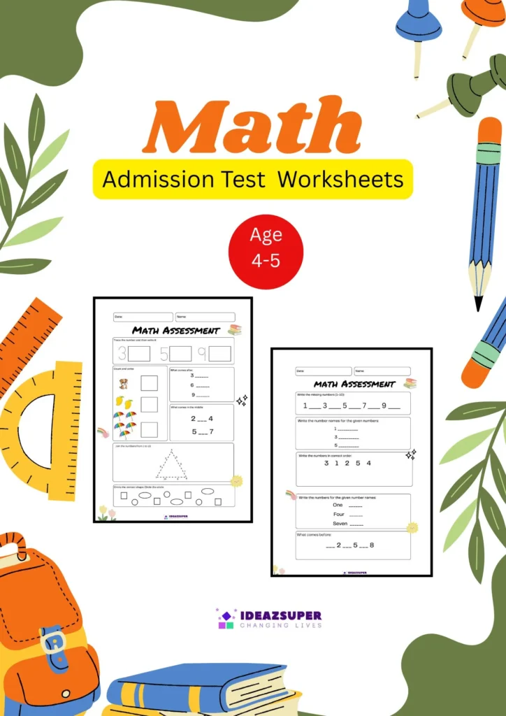 Math Admission Test Worksheet