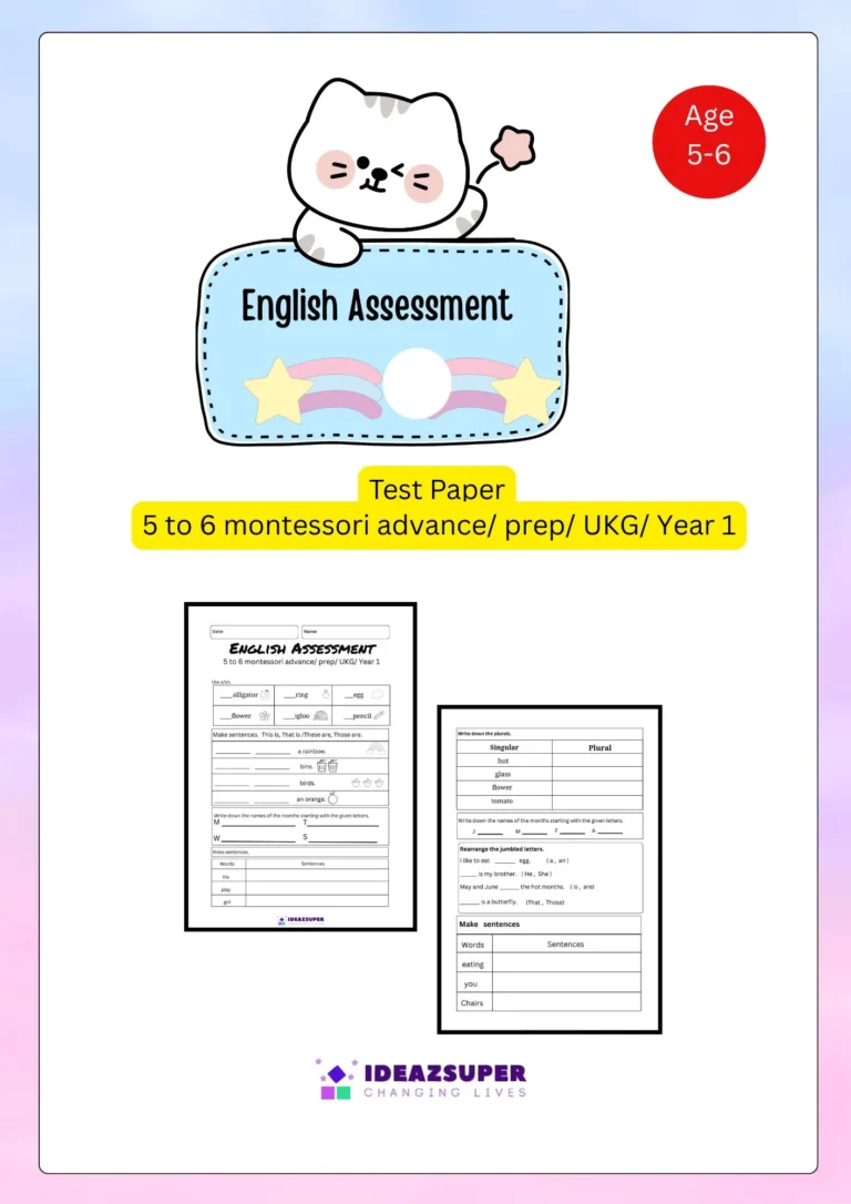 English assessment worksheets