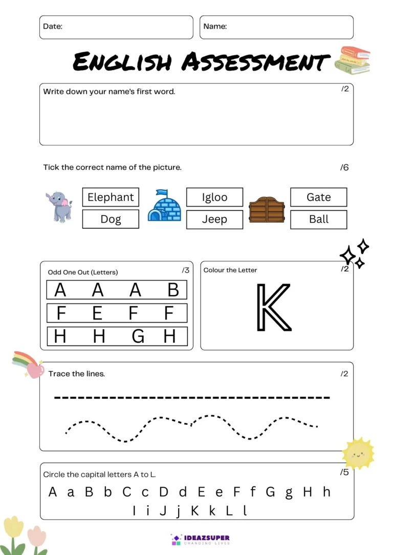 English Admission Test Practice for Age 4+ (Free PDF) sample page 2