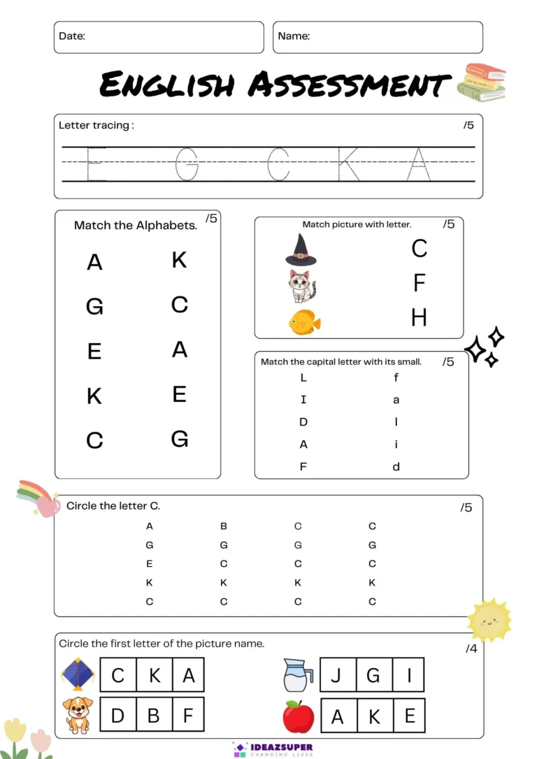 English Admission Test Practice for Age 4+ (Free PDF) sample page 1