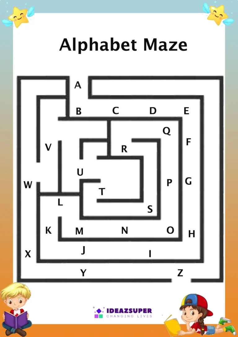 Capital Letter ABC Maze Worksheets sample page 2