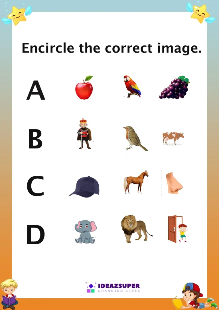 Circle the Picture Beginning Sound Worksheets sample page 1