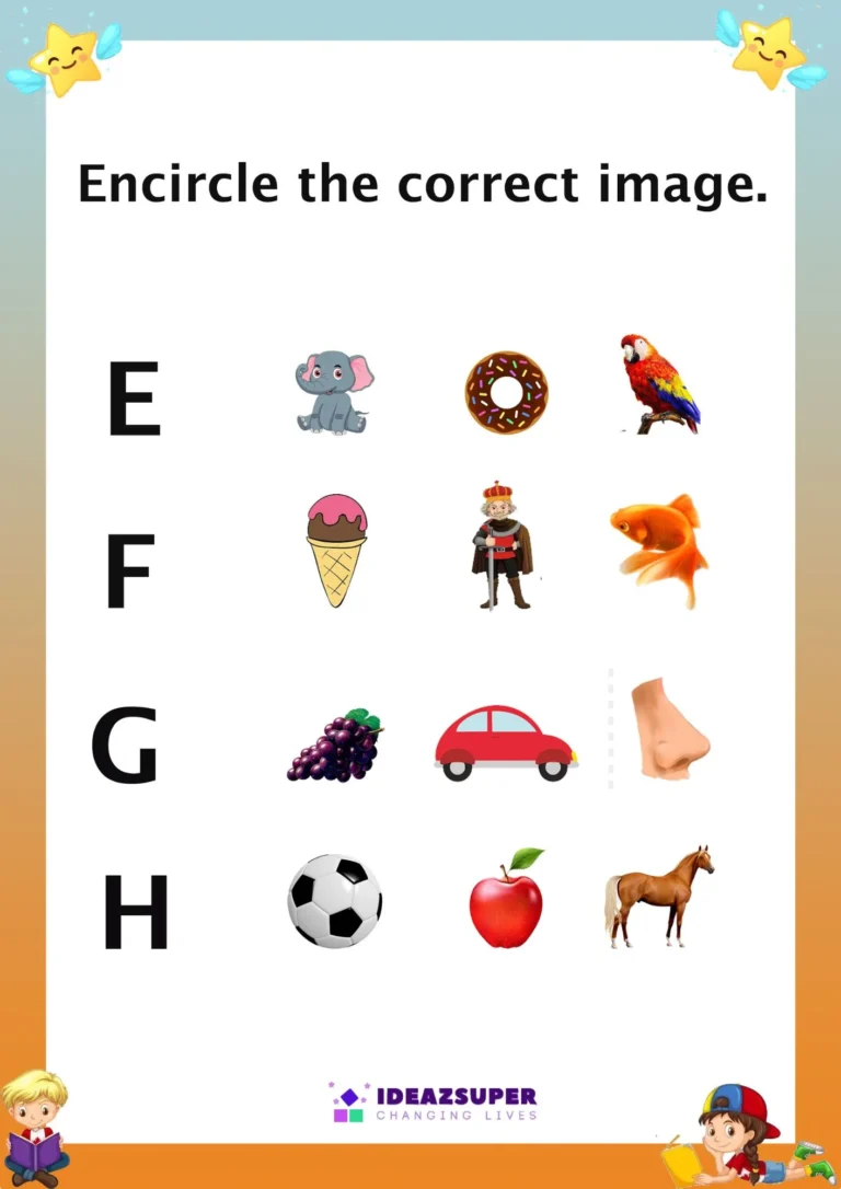 Circle the Picture Beginning Sound Worksheets sample page 2