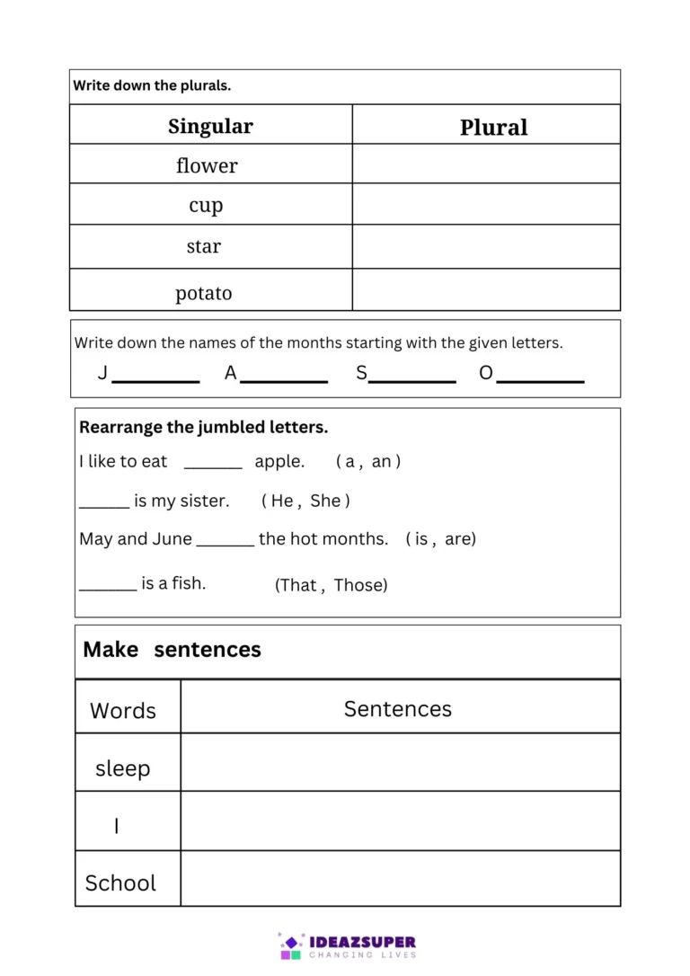 English Assessment Test 2 for Age 6+ (Free PDF) sample page 2