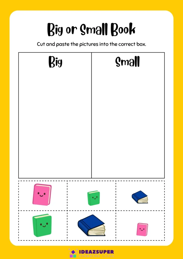 Book Giving Day worksheet: big or small book