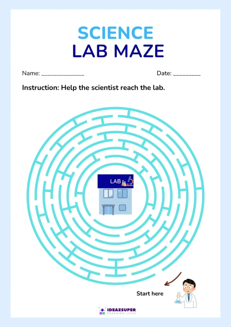 Women and Girls in Science worksheet: science lab maze