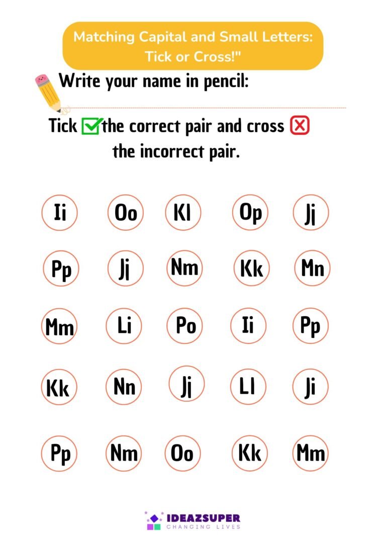 Tick or Cross Letter Matching Worksheets sample page 2