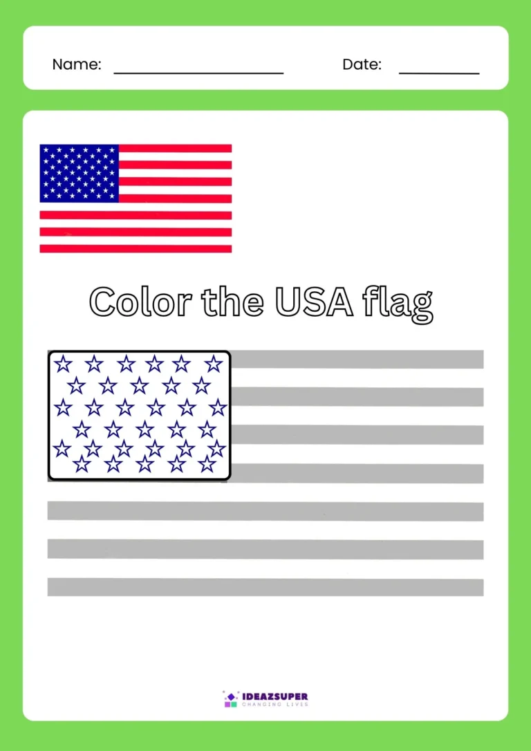 National Freedom Day worksheet: colour the USA flag