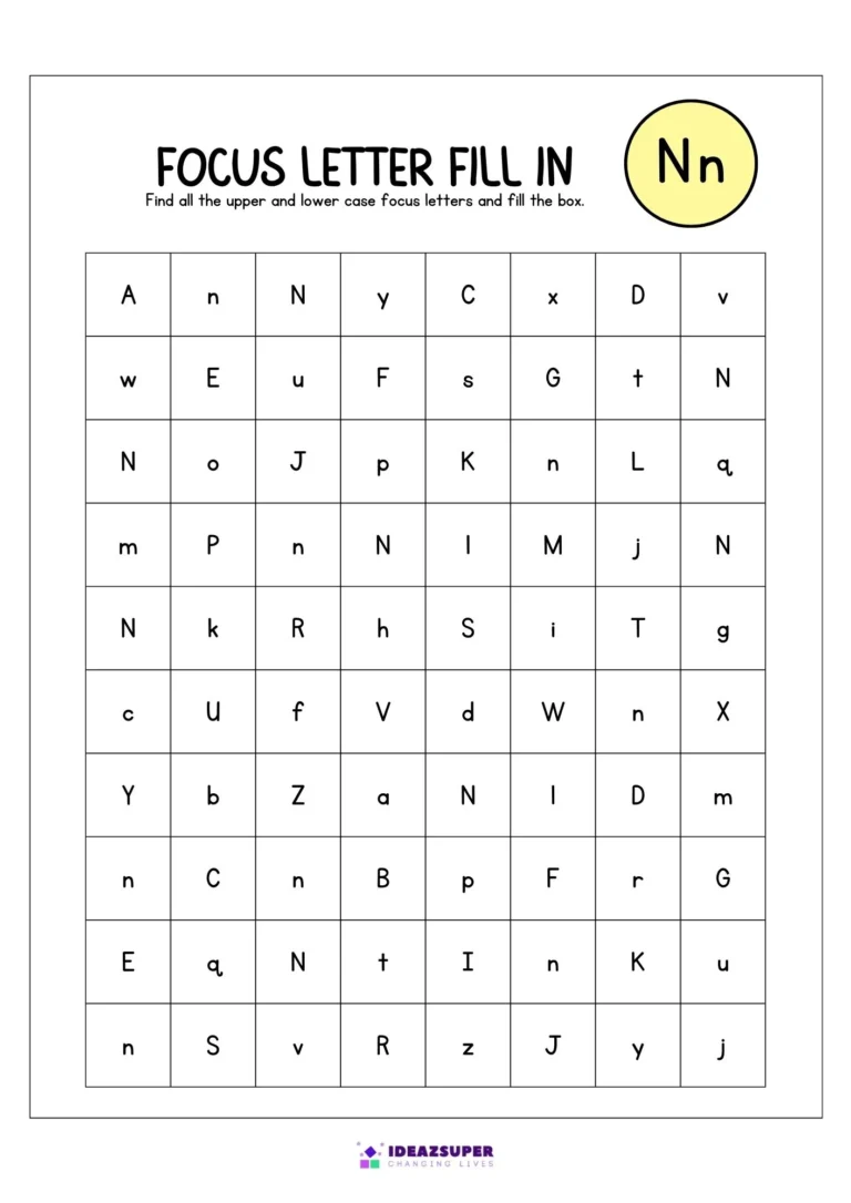 Fill the Focus Letter Worksheets A to Z sample page 2