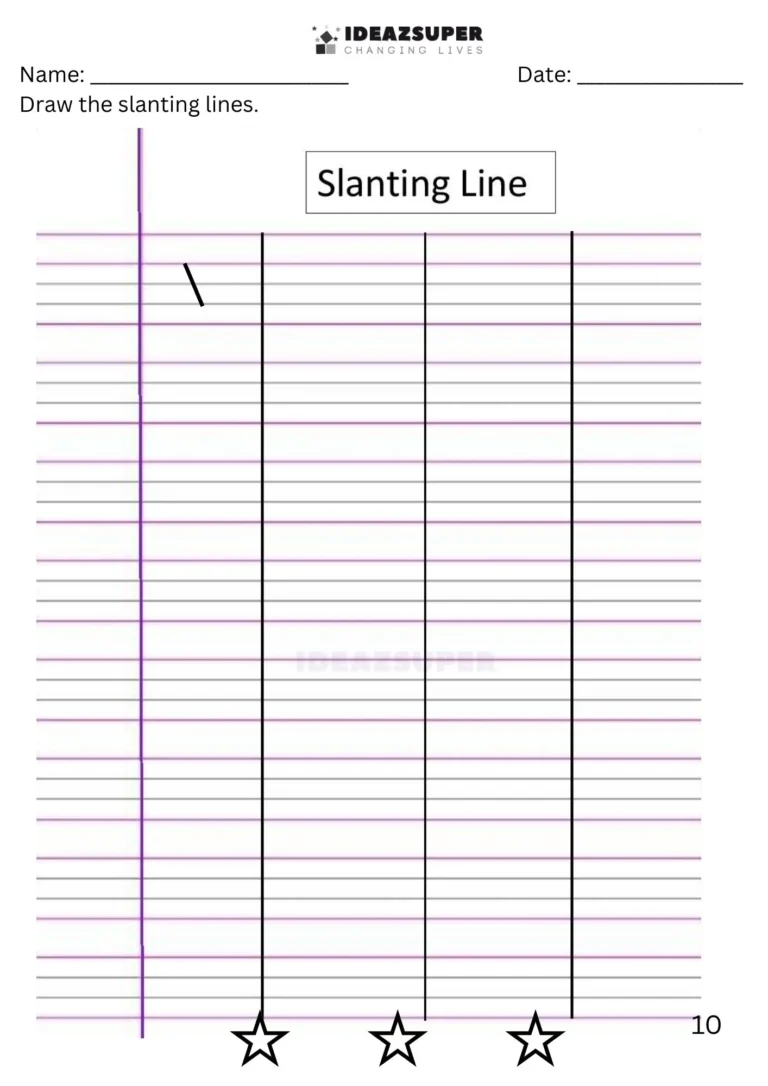 4-line notebook line tracing worksheet sample page 2