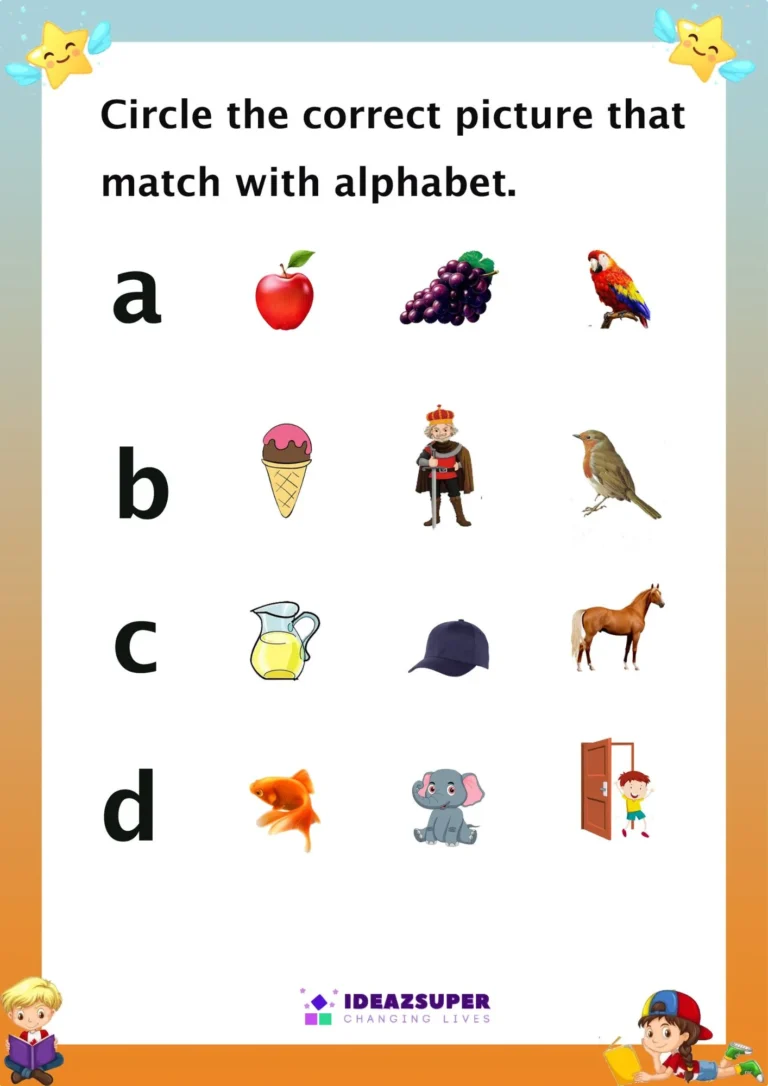 Circle the Picture: Small Letter Beginning Sounds sample page 1