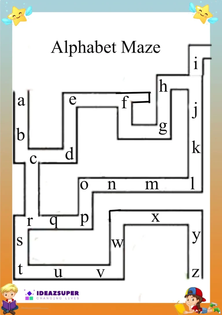 Small Letter ABC Maze Worksheets sample page 2